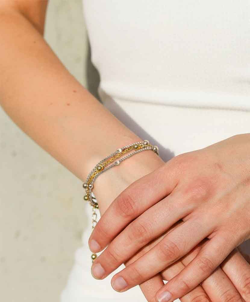 Primary image St. Jude Gold and Silver Chain Layered Bracelet